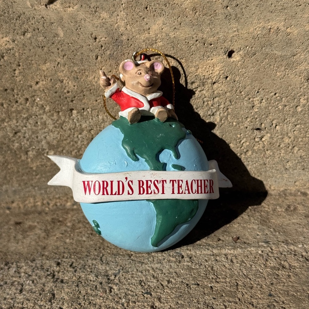 World's Best Teacher Ornament with Mouse